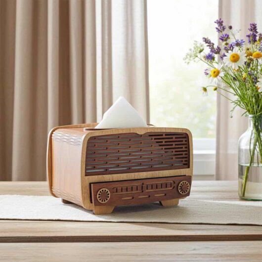 Cutie servetele lemn model radio