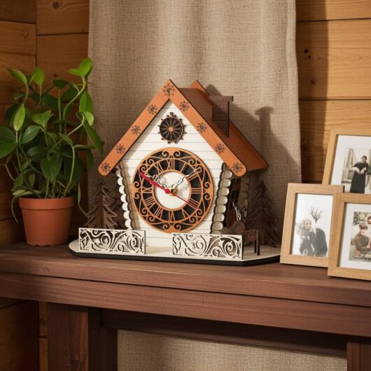 Ceas Casuta din Lemn