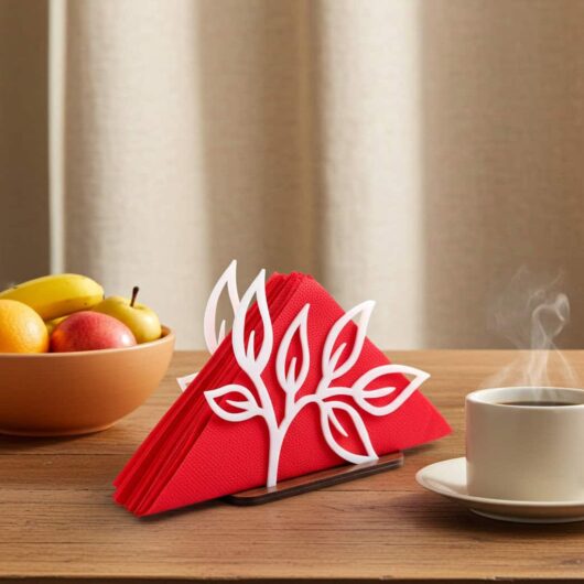 Suport servetele din lemn si sticla acrilica