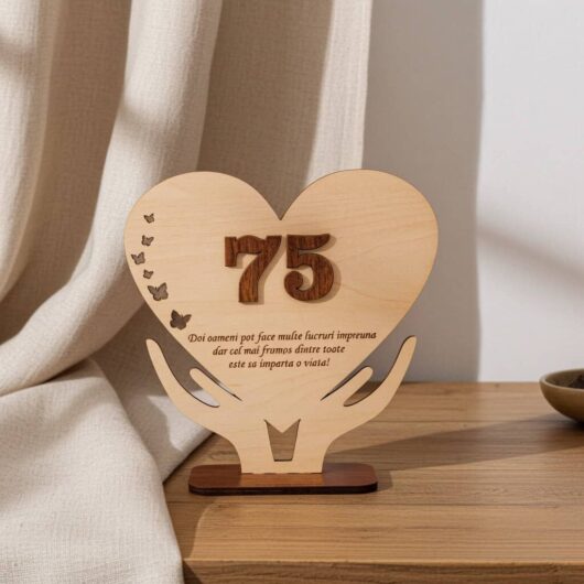 Placheta aniversara din lemn