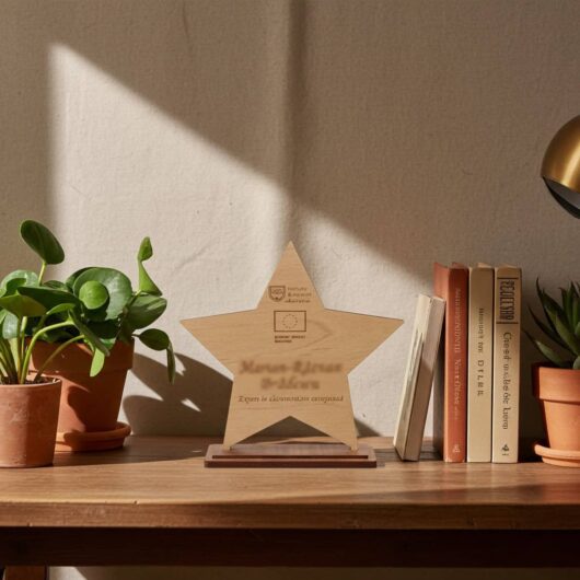 Placheta stea personalizabila din lemn