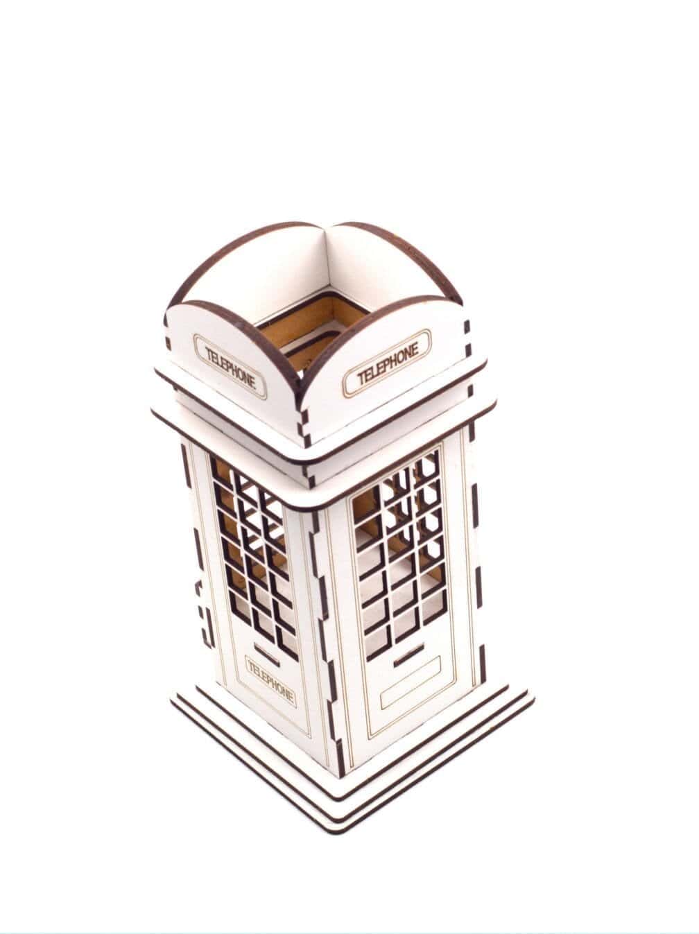 a white telephone booth