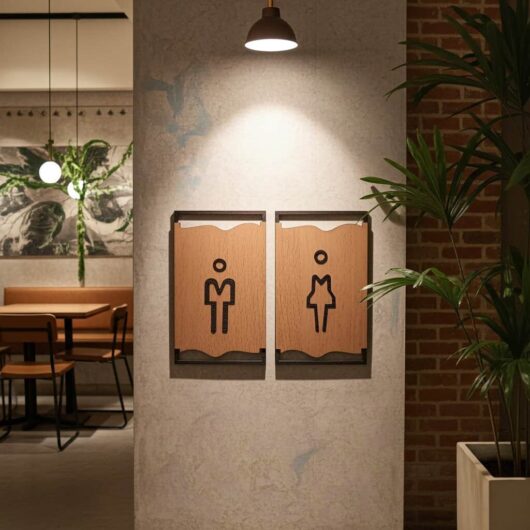 Indicator toaleta din lemn pentru restaurante