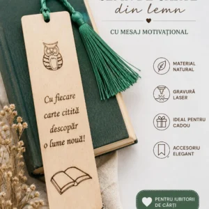 Semn de Carte Personalizat din Lemn